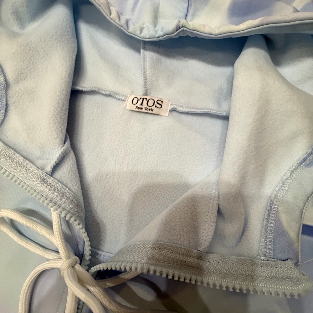 NWT OTOS Abstract Blue White Fleece Full Zip Hooded Hoodie Sweatshirt, M - Picture 5 of 10